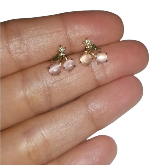 Cubic Zirconia Cherry studs- one left! - Picture 2 of 4